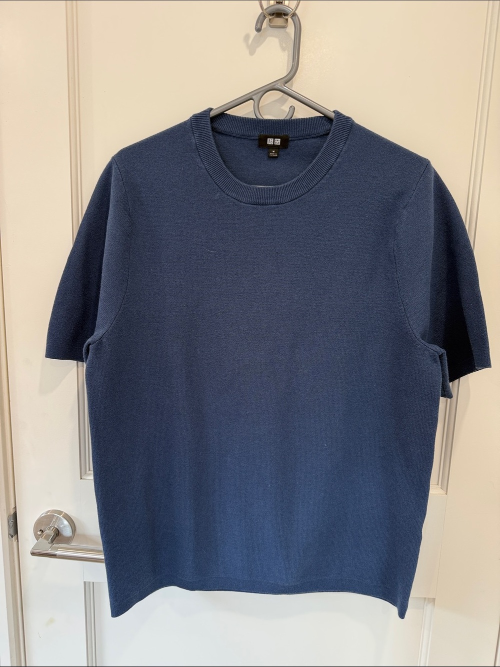 UNIQLO Men Short-Sleeve Knit Crewneck T-Shirt - Navy Blue